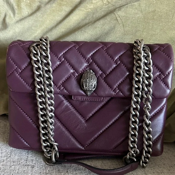 Kurt Geiger Plum Quilted Shoulder Bag - Picture 1 of 13